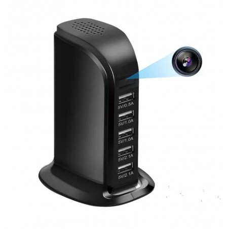 Station de charge secteur USB caméra WIFI accessible à distance