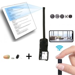 Kit caméra WIFI accessible à distance avec oreillette intra-auriculaire miniature