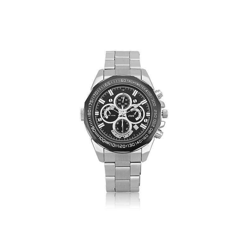 Montre Métallique avec Caméra Full HD, Vision Nocturne et Microphone Intégré