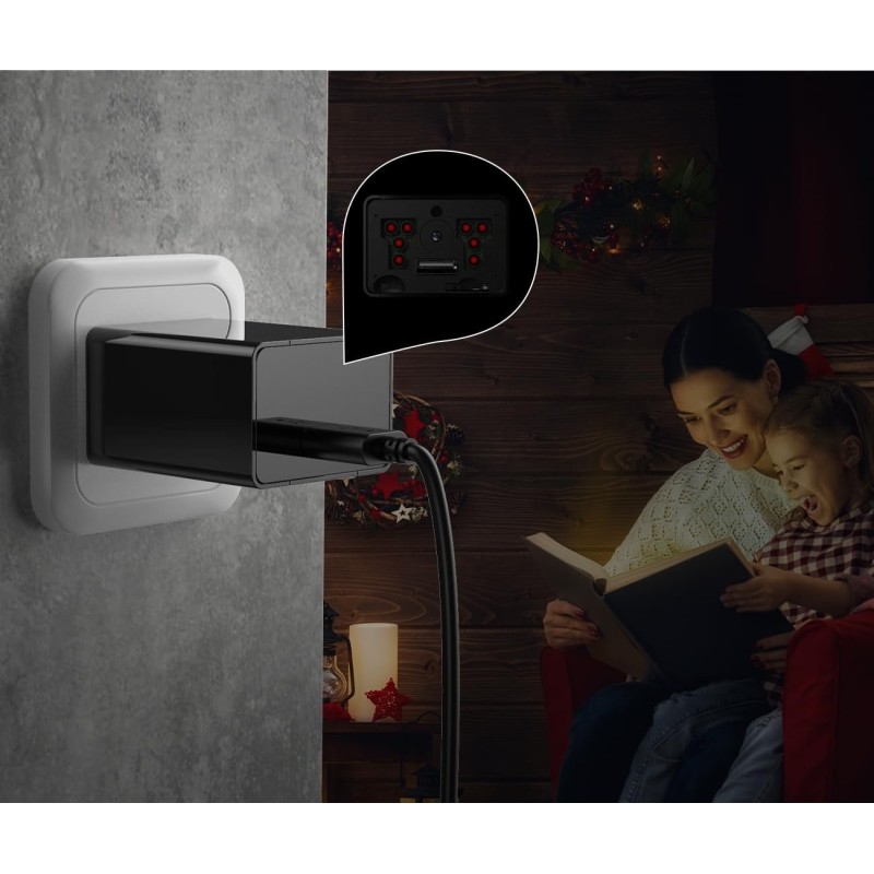 Prise chargeur caméra Full HD 1080p vision nocturne