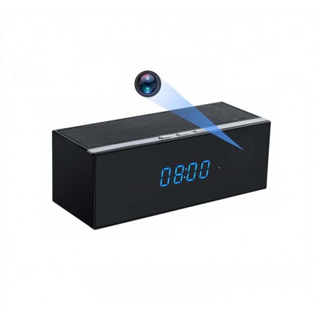 Enceinte Bluetooth horloge camera WIFI Full HD Détection de mouvement
