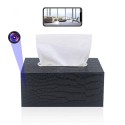 Mini‑caméra intégrée dans boîte à mouchoirs
